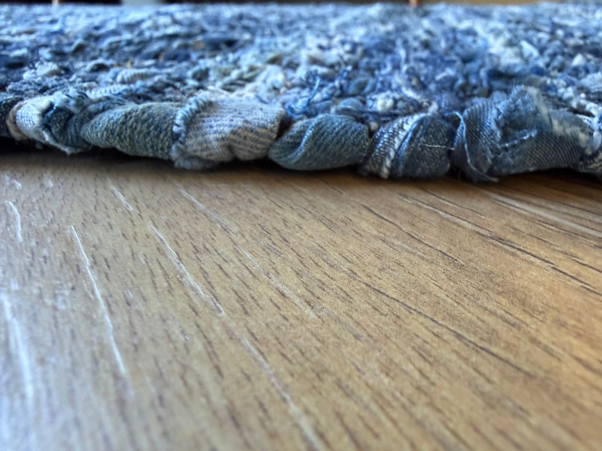 Indigo Drift denium cotton Jute Flatweave Rug