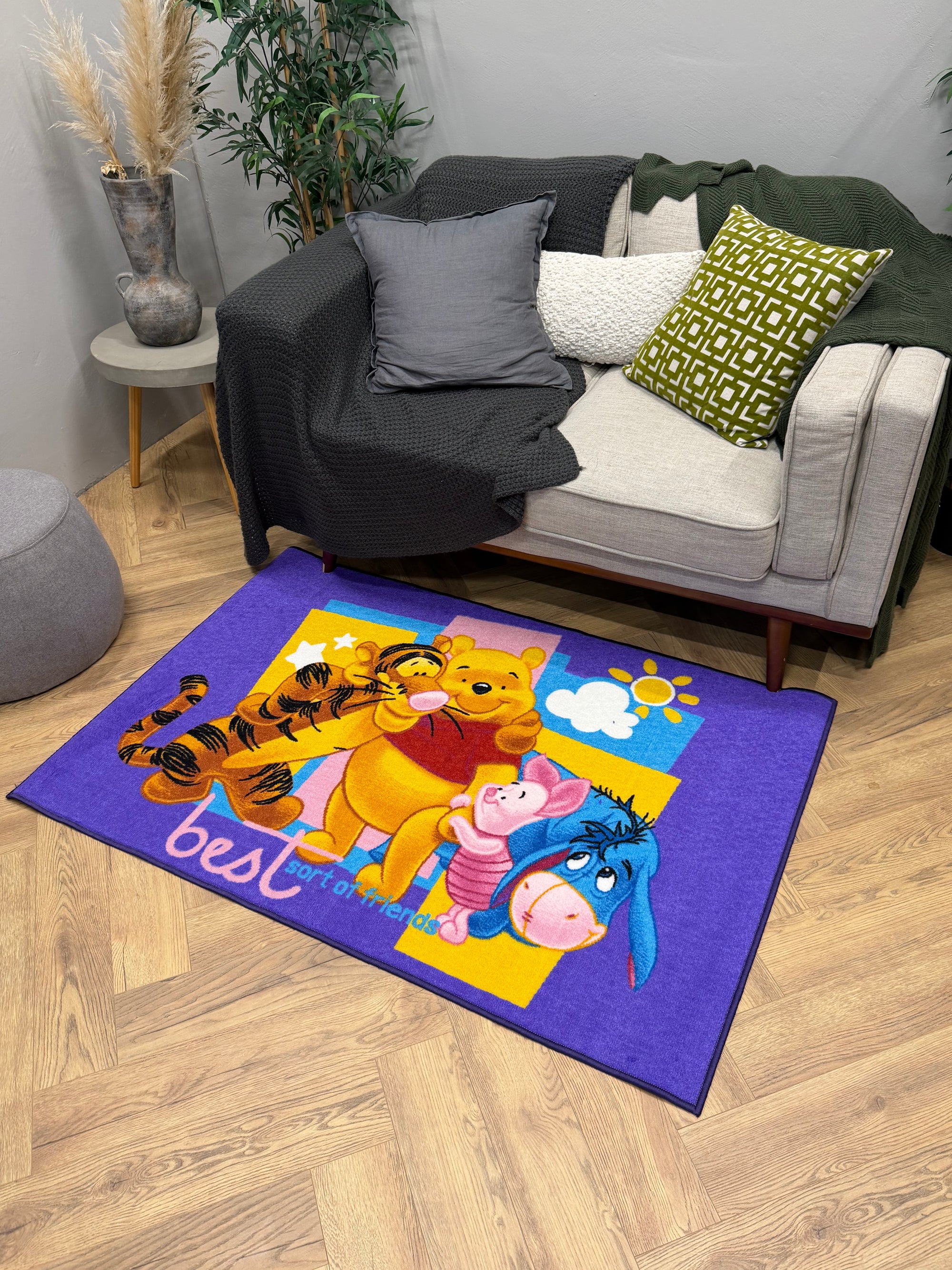 Winnie the Pooh Best Friends Kids Rug – Purple