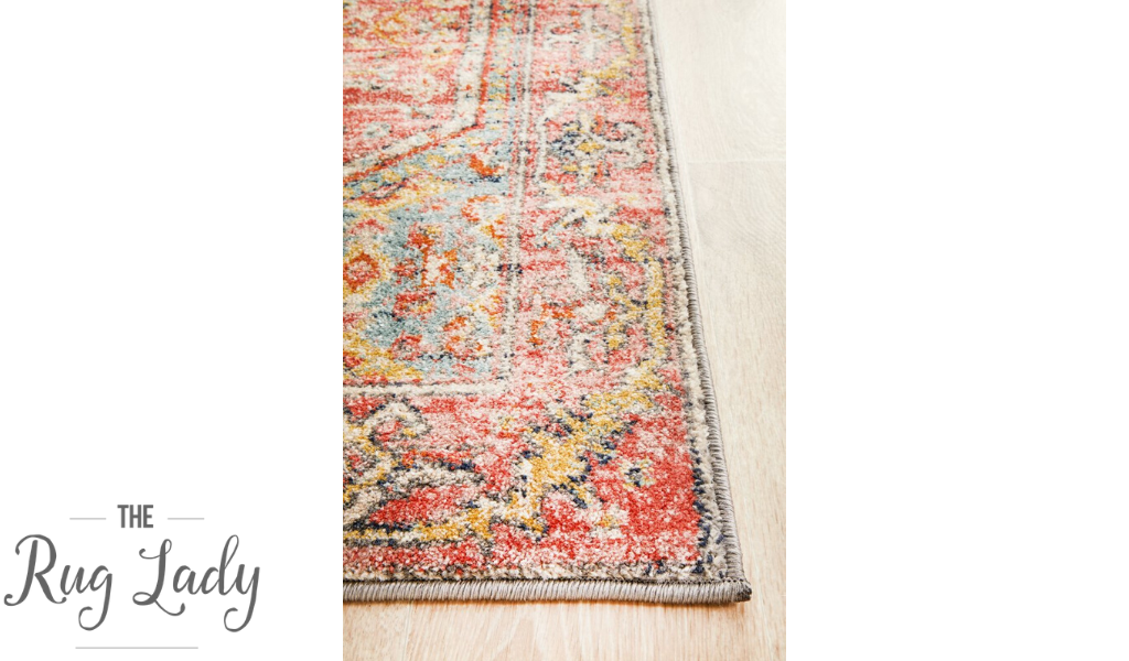 Heirloom Red Distressed Medallion Rug