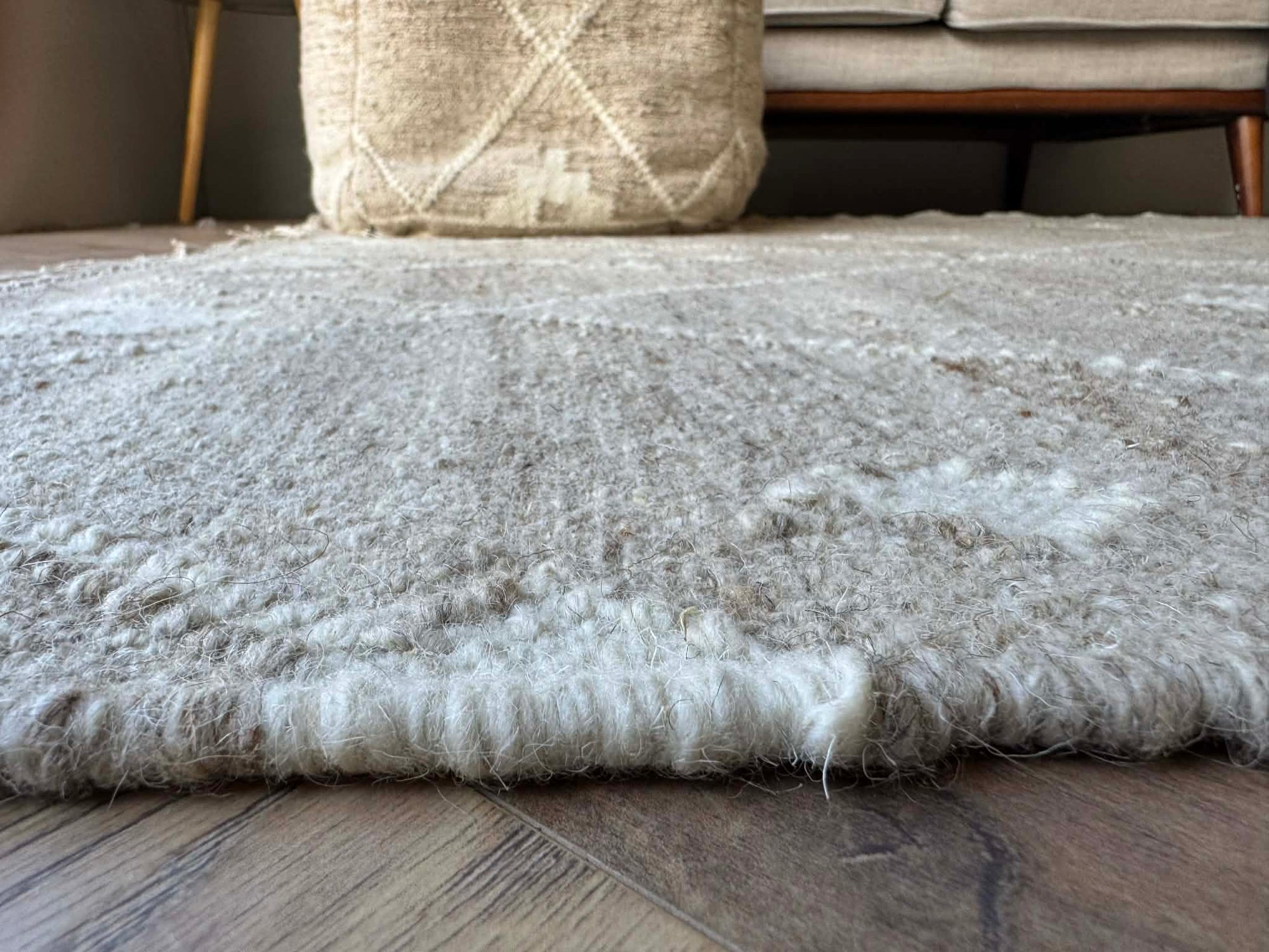 Nomad Handwoven Natural Wool Diamond Rug