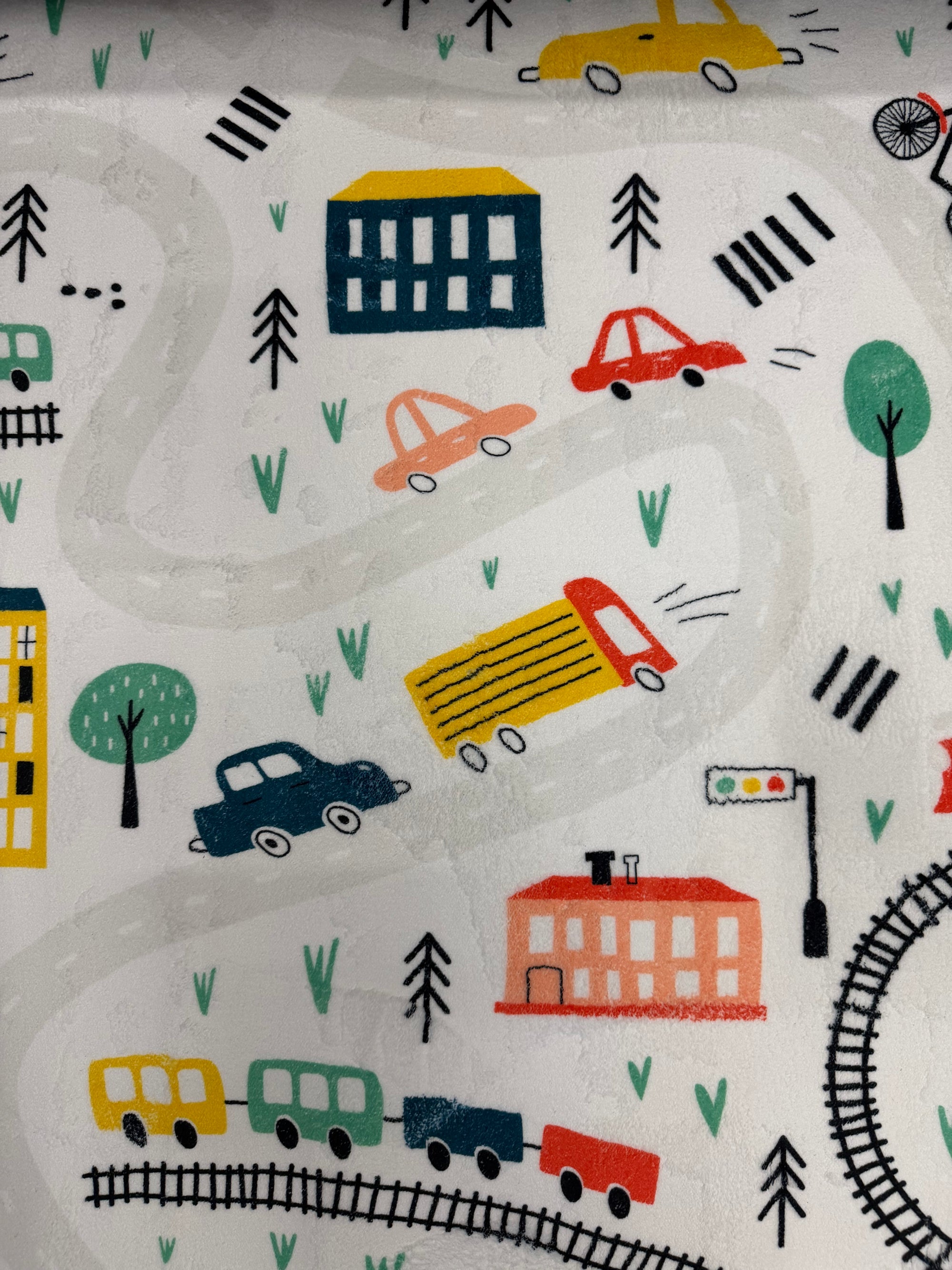 Kids Little Town Transport Play Rug 100x150cm