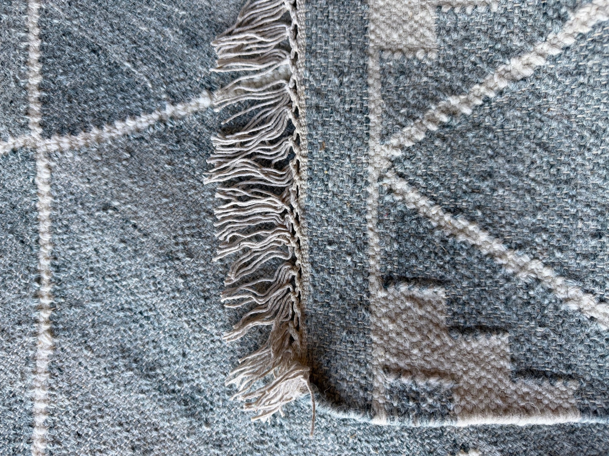 Sahara Mist Flatweave Wool green floor rug