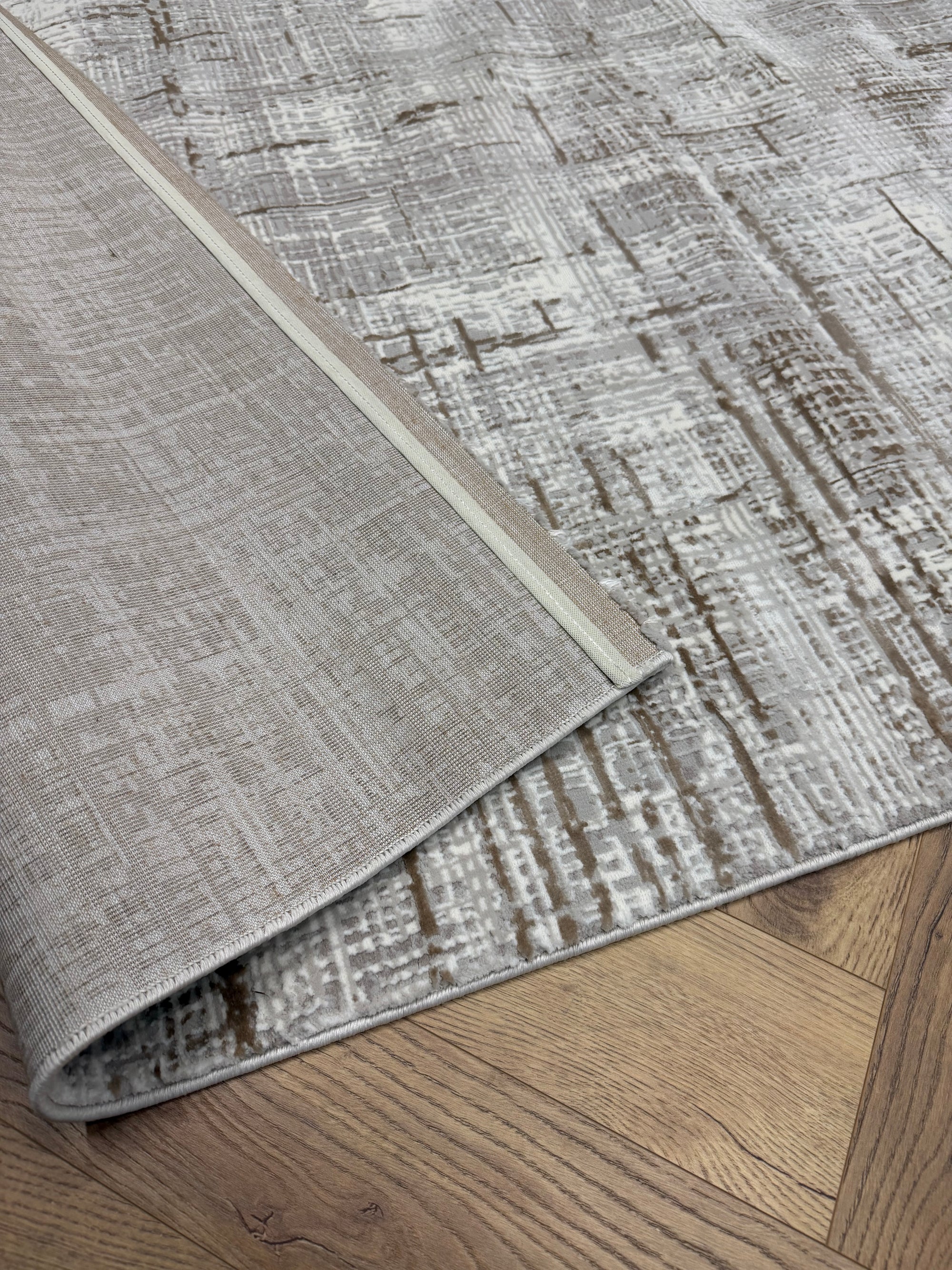 Betty Crosshatch cream Gold Rug
