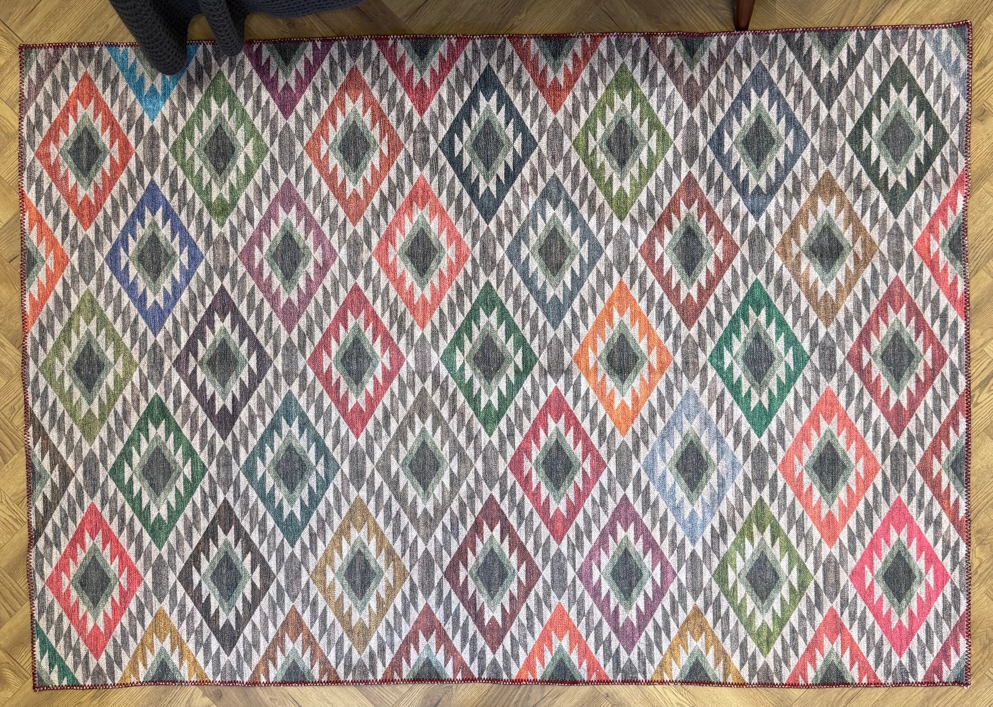 Cozy Machine Washable Diamond Mosaic Rug 160×230cm