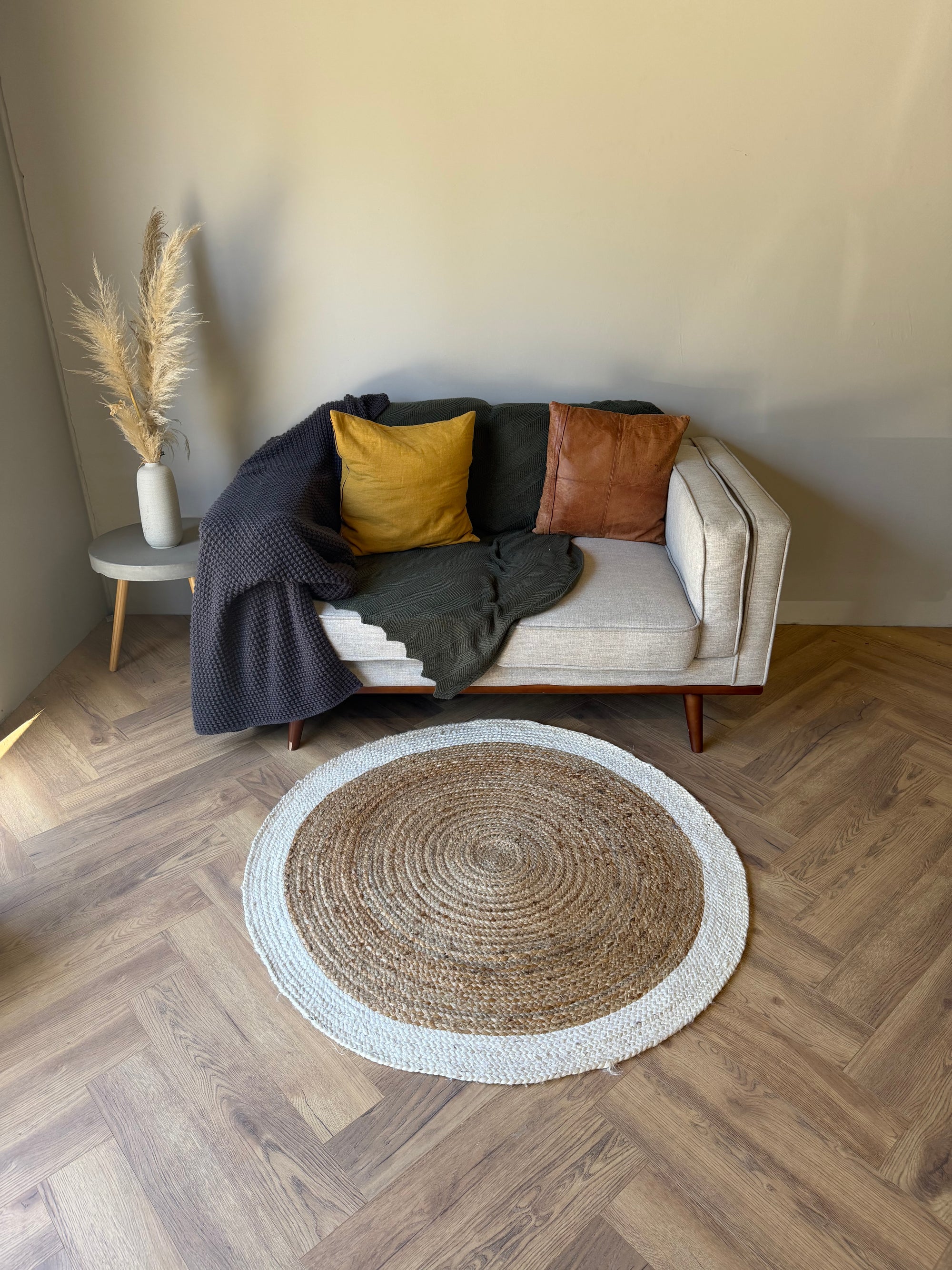 Jute White circle 130cm