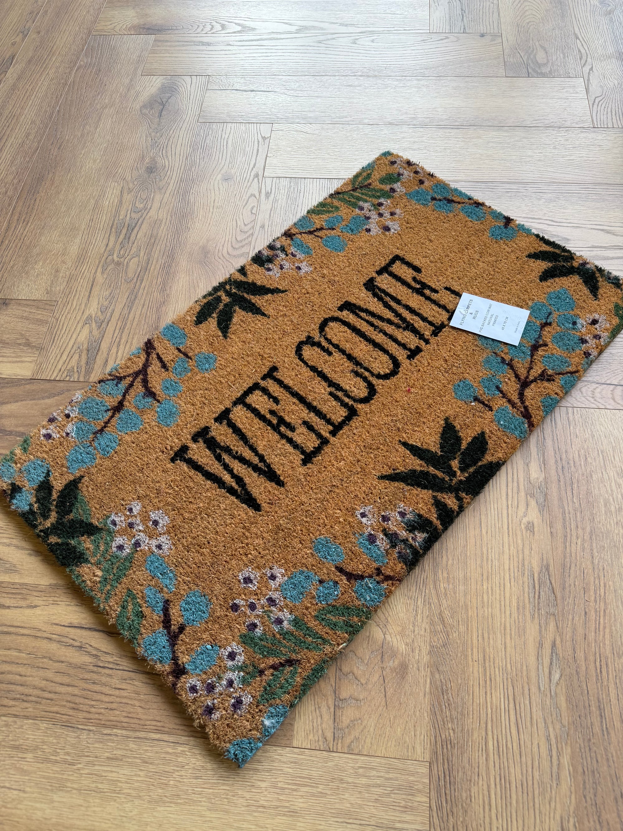Outdoor Coir Mat - Floral Welcome