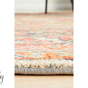 Heirloom Red Distressed Medallion Rug