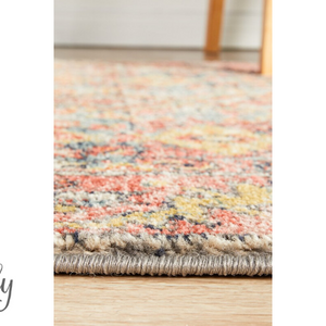 Heirloom Red Distressed Medallion Rug