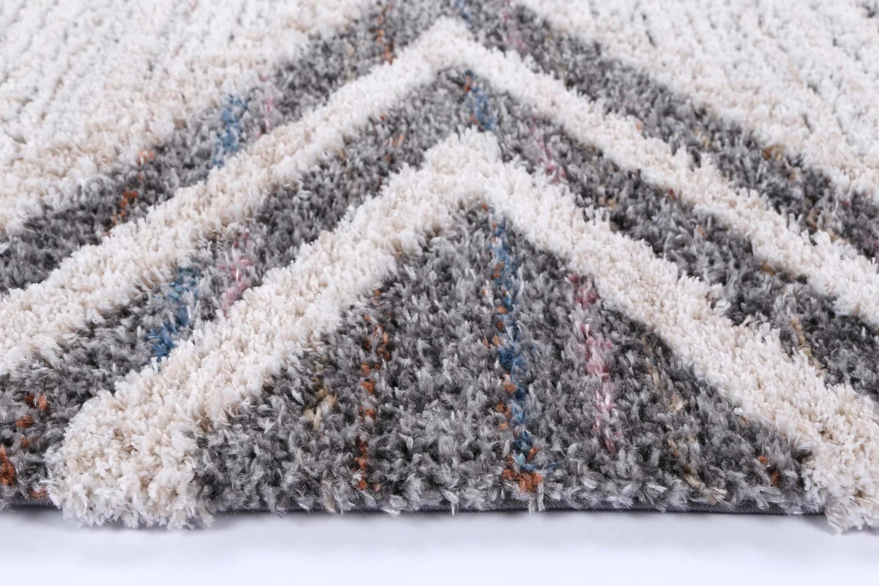 Sorrento Horizon Ivory Grey Multi Shag Rug