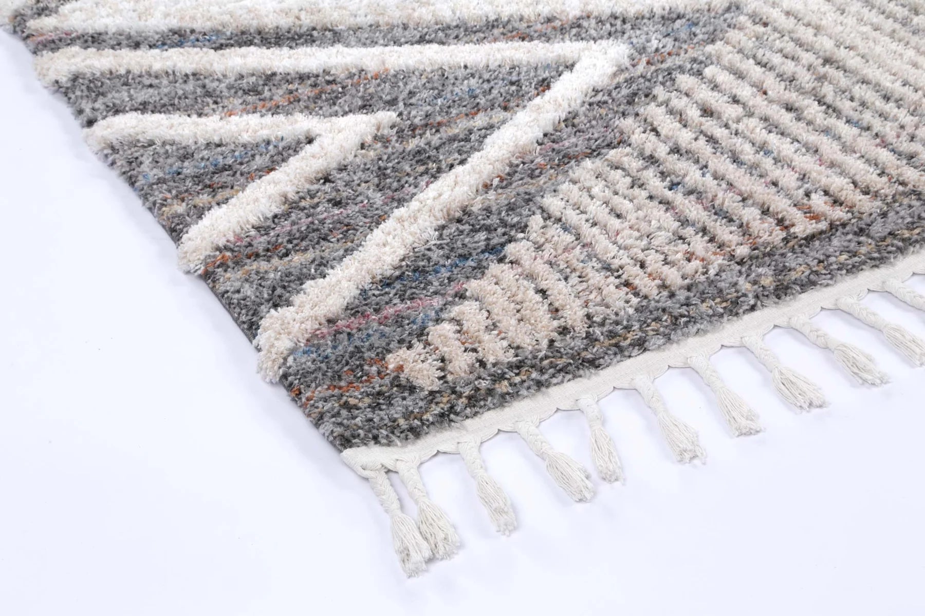 Sorrento Horizon Ivory Grey Multi Shag Rug