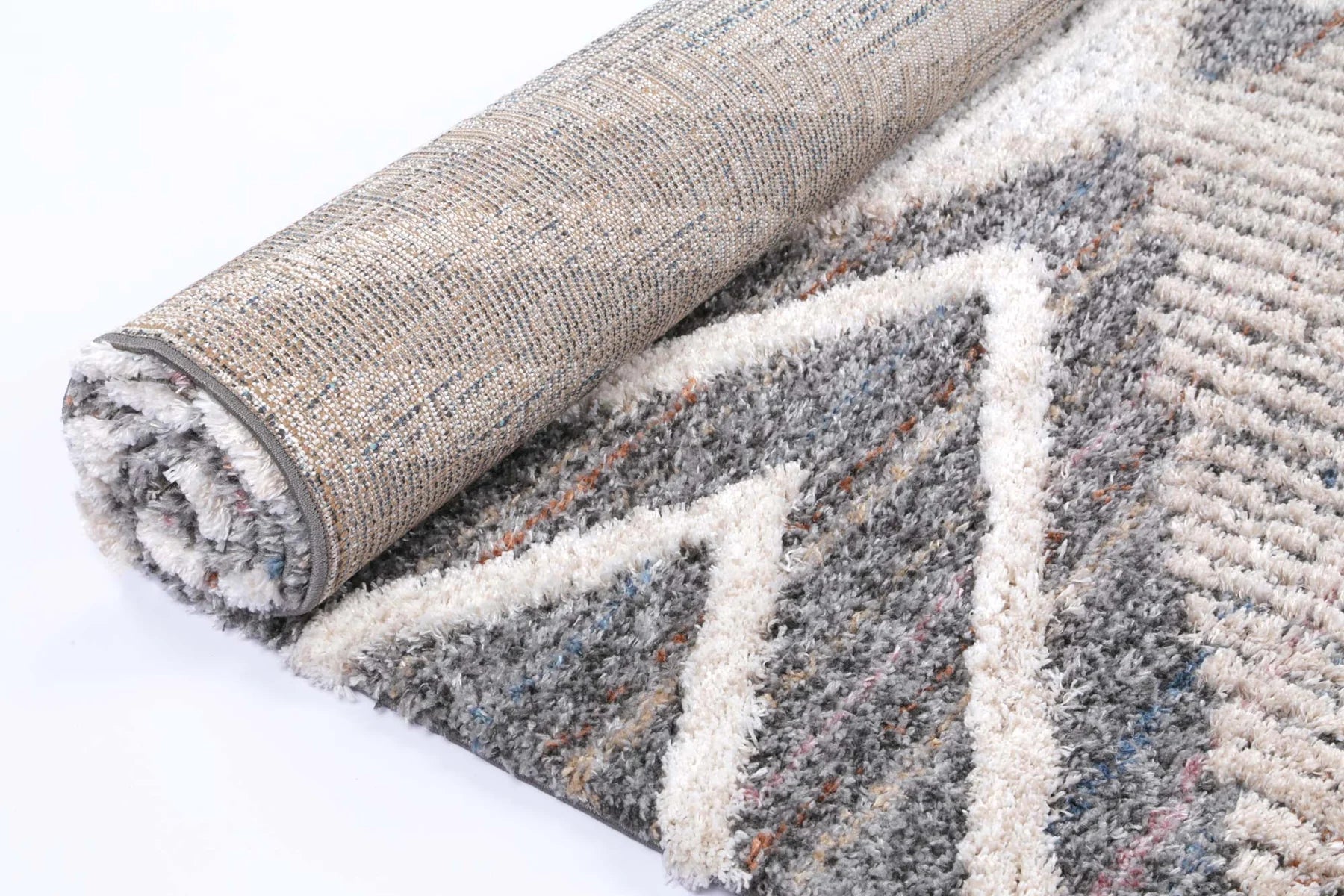 Sorrento Horizon Ivory Grey Multi Shag Rug