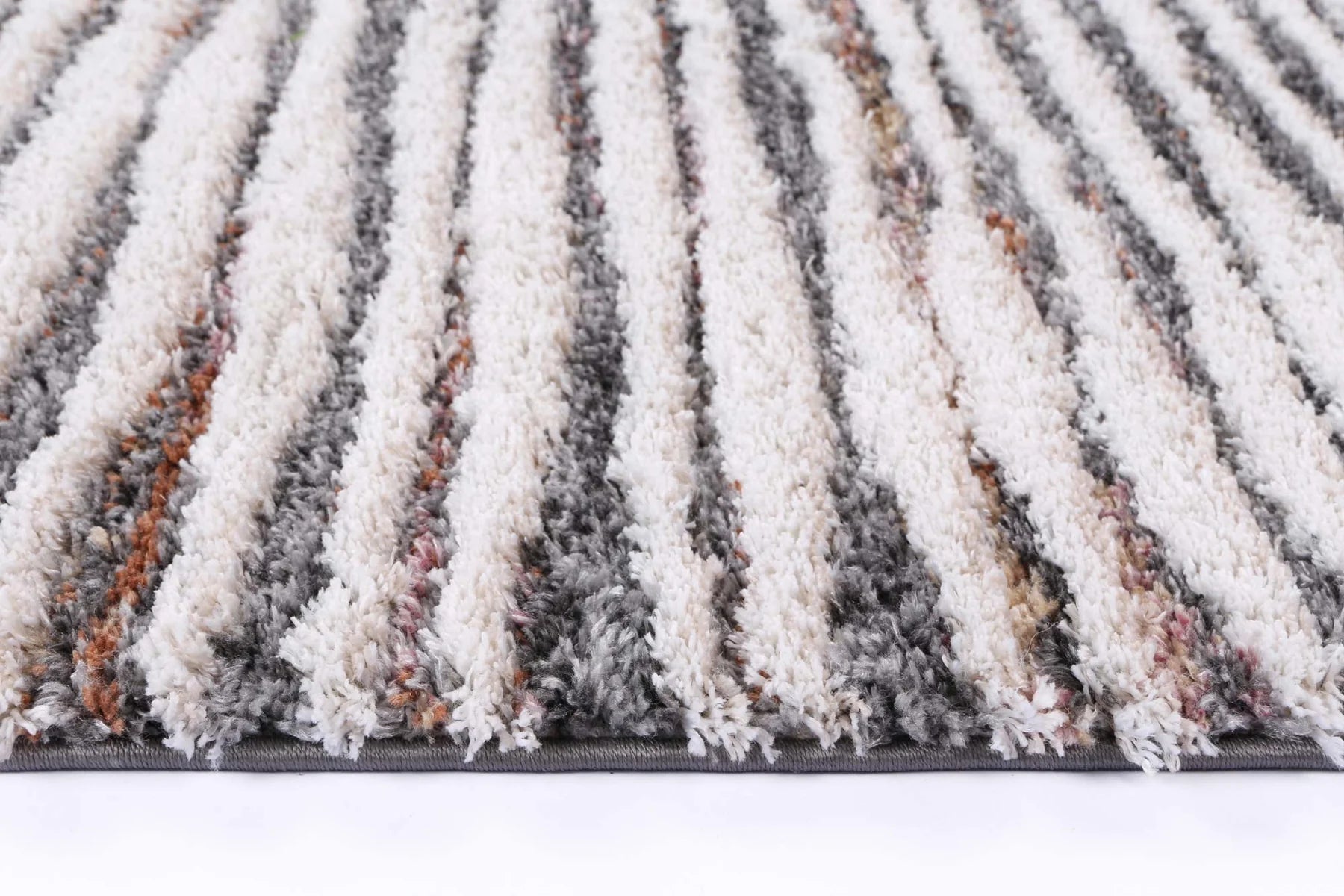 Sorrento Ivory Grey Shag Rug