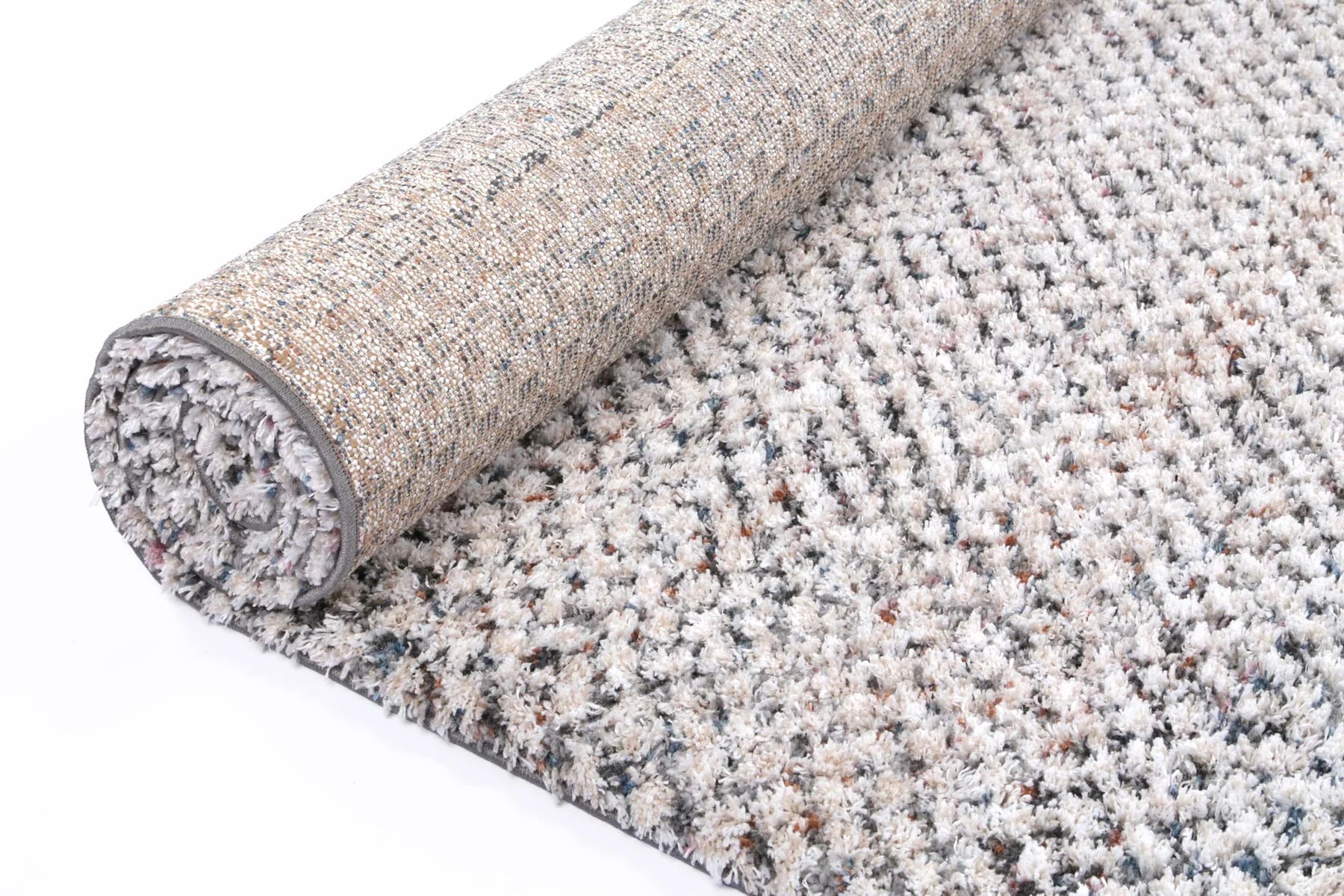 Sorrento Pebble Ivory Multi Shag Rug