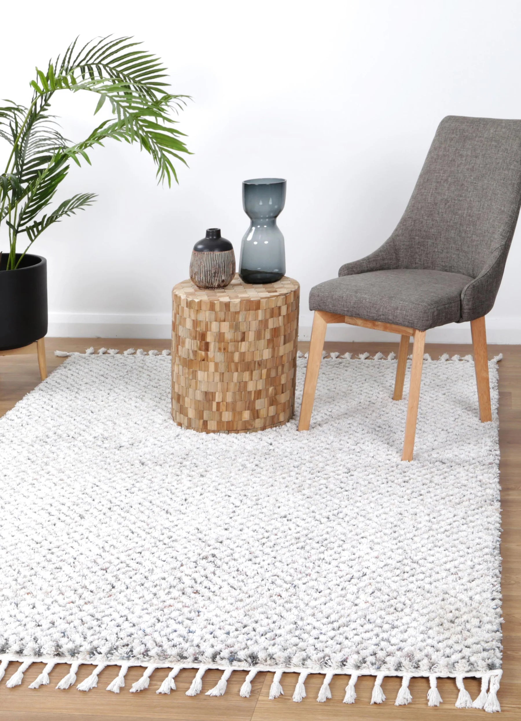 Sorrento Pebble Ivory Multi Shag Rug