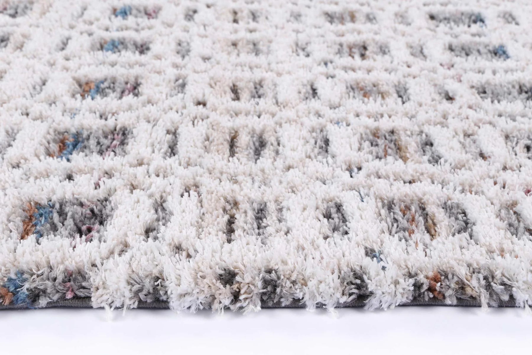 Sorrento Lattice Ivory Multi Shag Rug