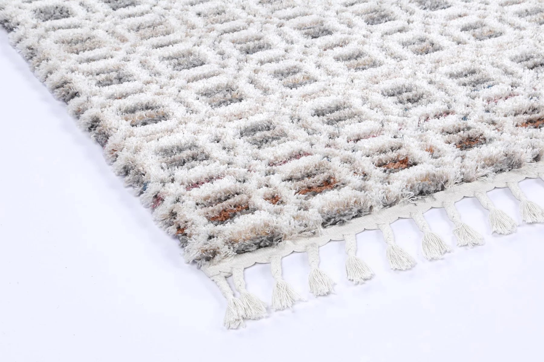 Sorrento Lattice Ivory Multi Shag Rug