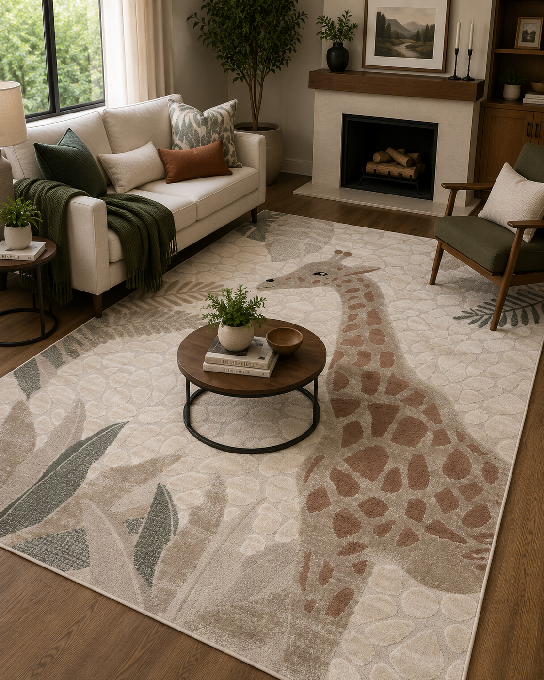 Jungle Giraffe Kids Rug