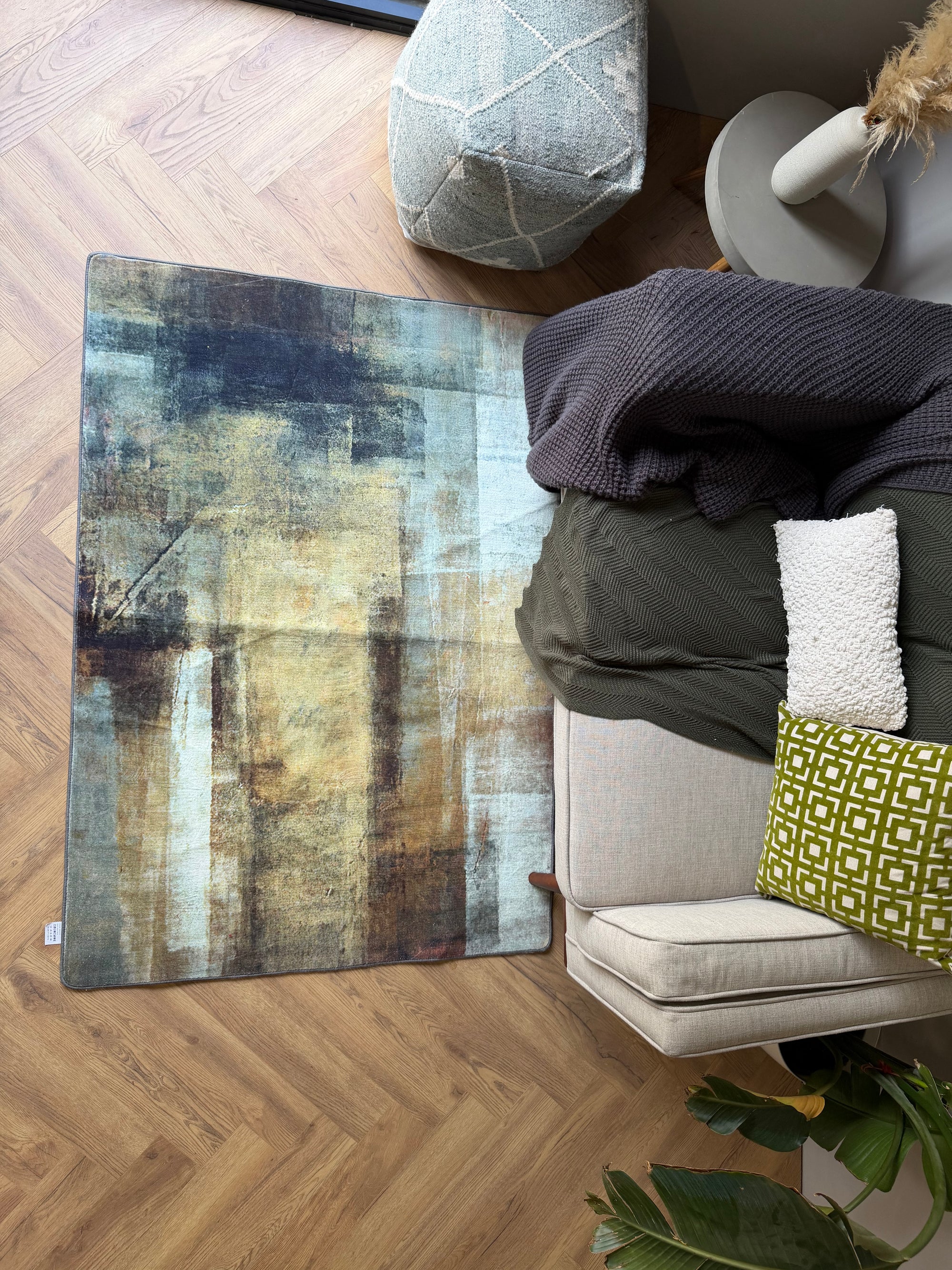 Sage Earth Abstract Modern Floor Rug