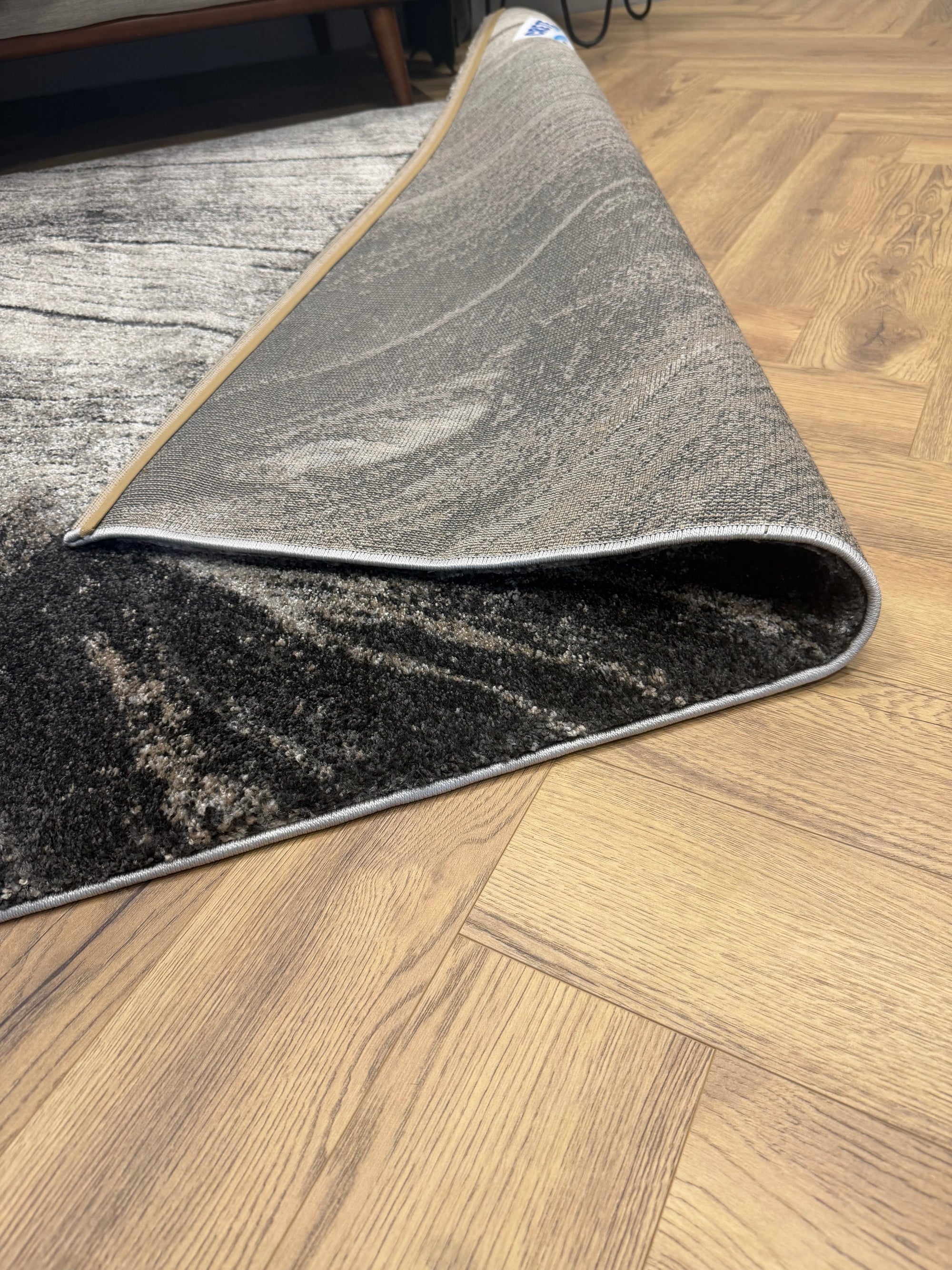 Crete swirls Driftwood charcoal Beige Rug