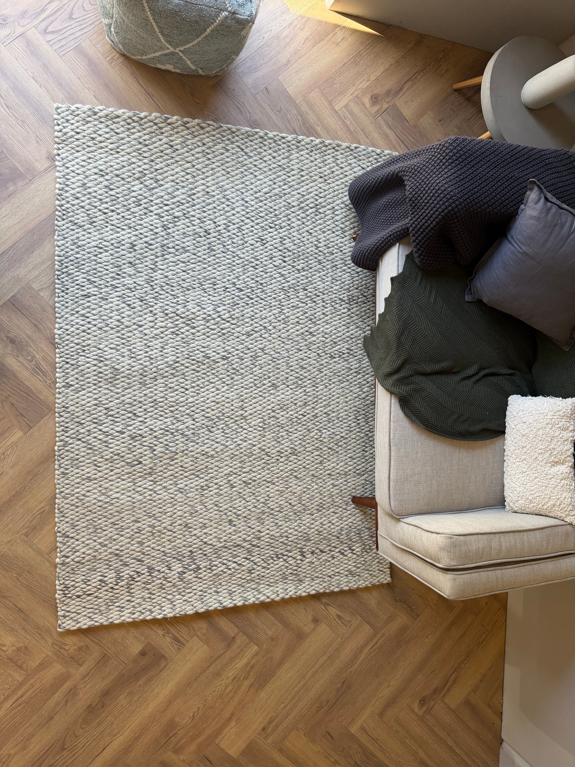 Arden Chunky Wool Blend Rug – Natural 135x190