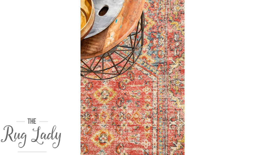 Heirloom Red Distressed Medallion Rug