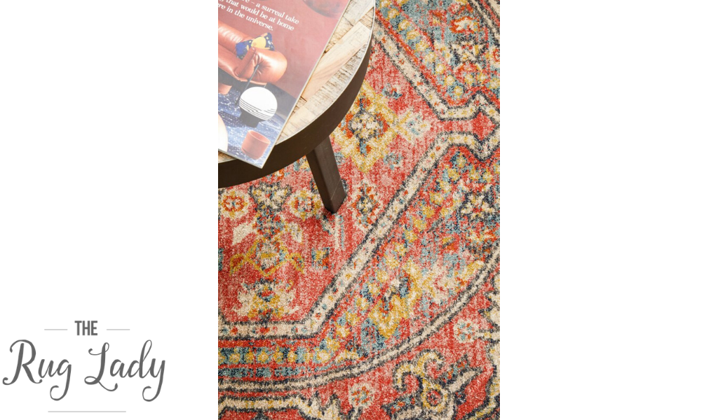 Heirloom Red Distressed Medallion Rug