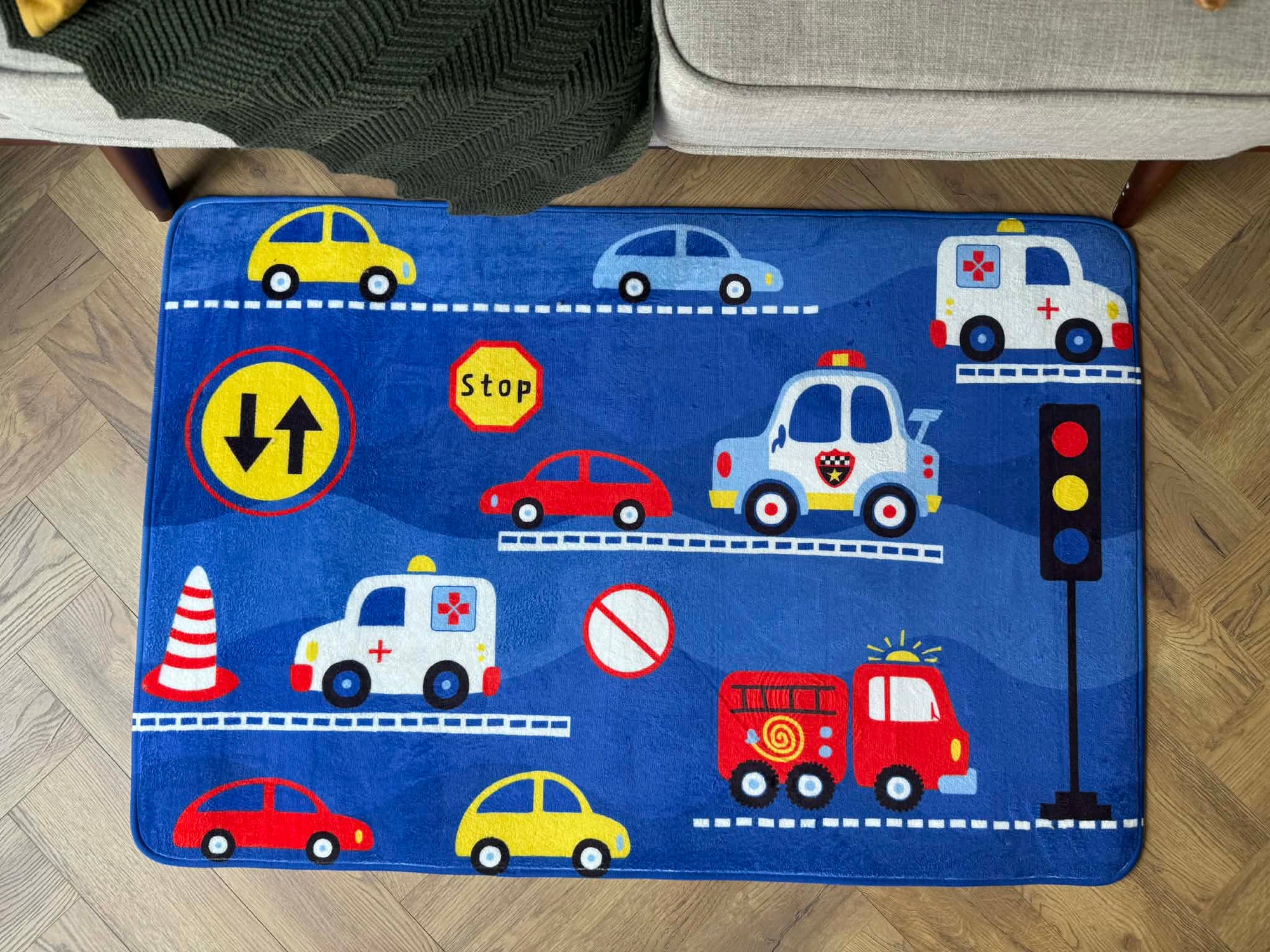Little City Traffic Play Kids Rug