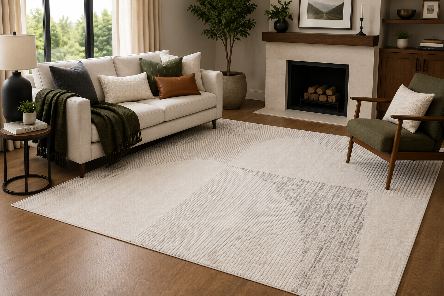 Empire Canvas Cream & Beige Rug