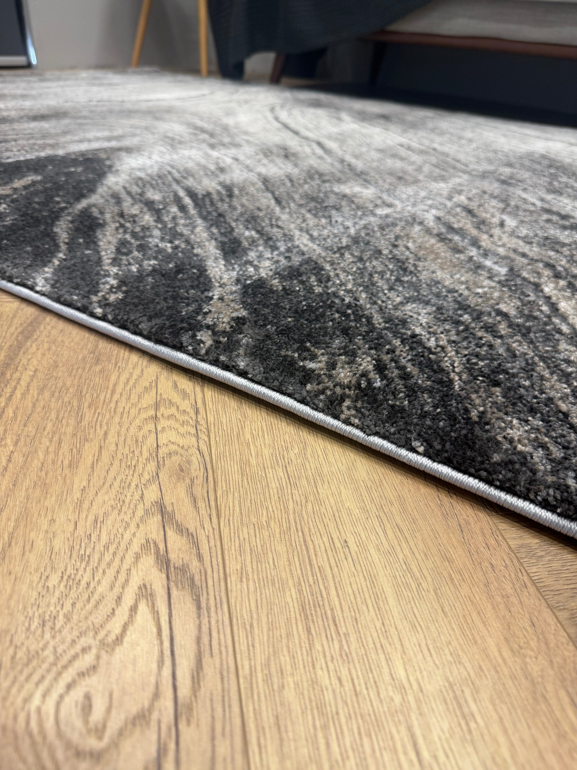 Crete swirls Driftwood charcoal Beige Rug