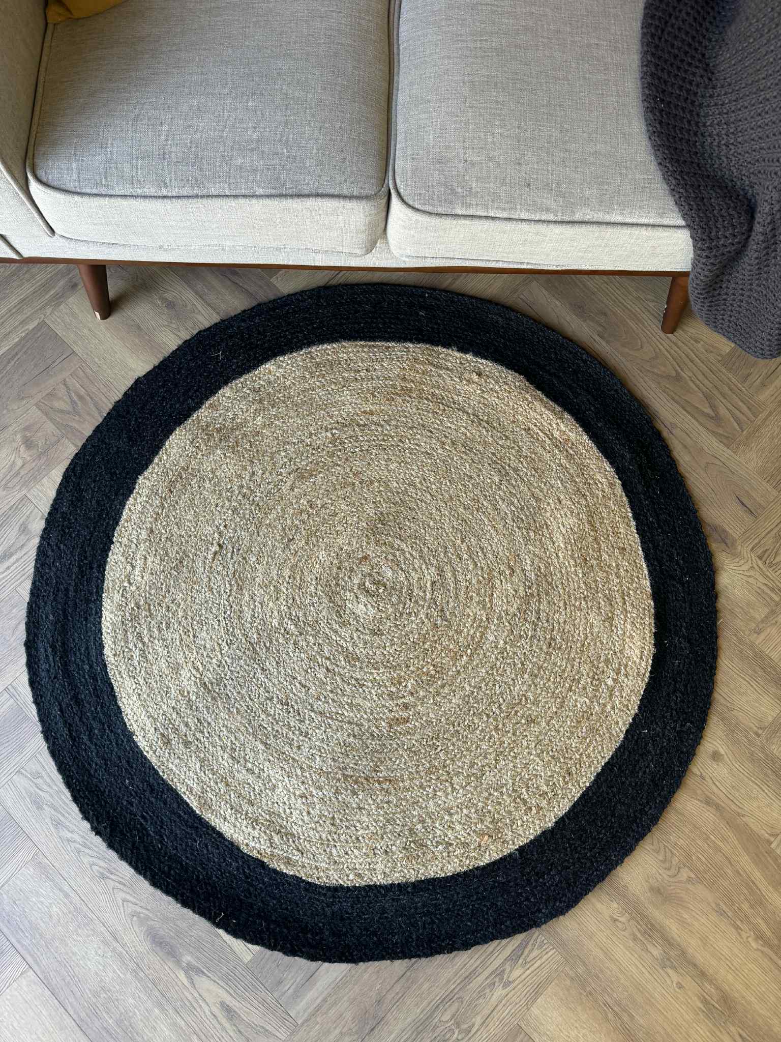 Jute Black circle 130cm