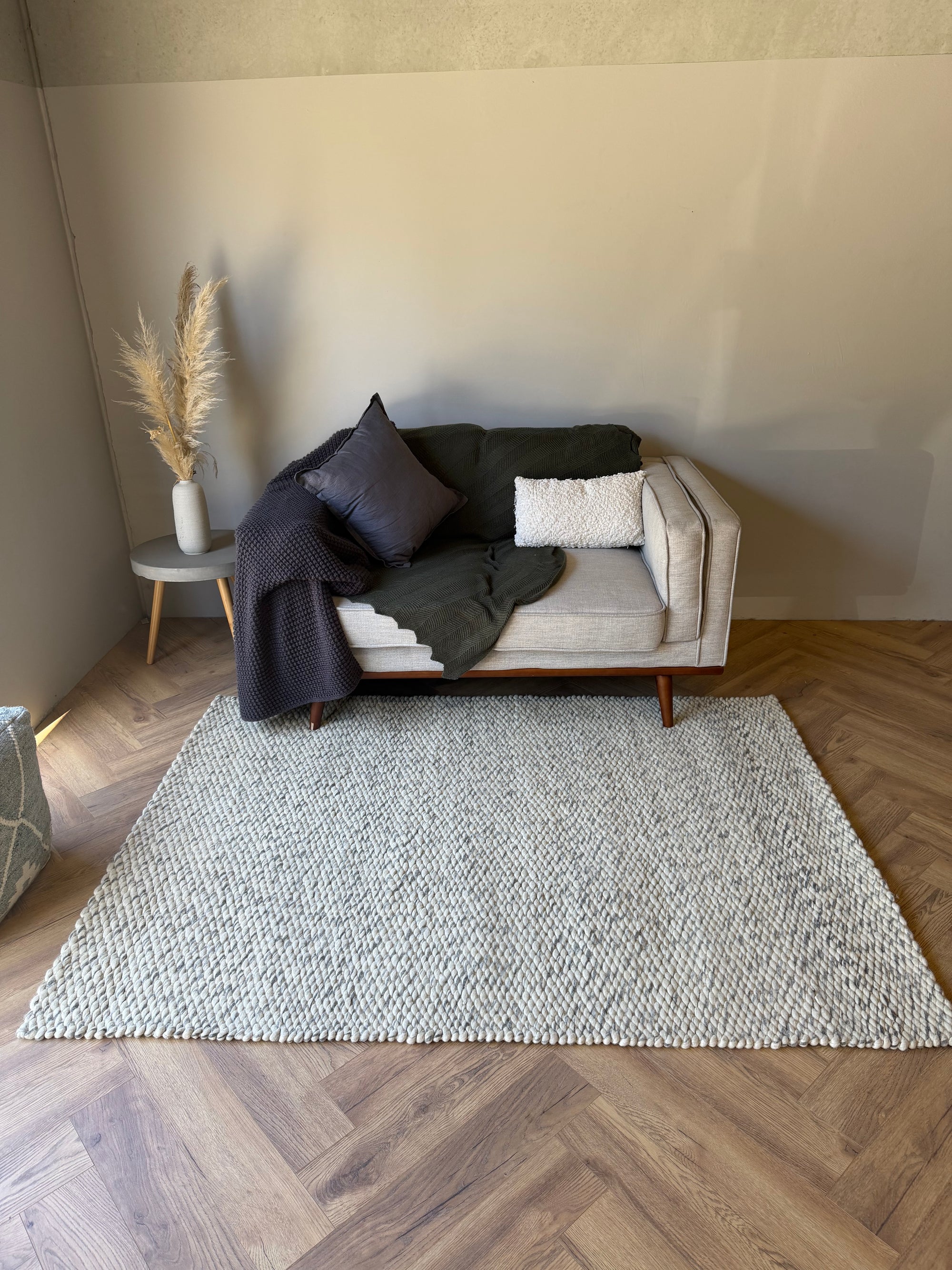 Arden Chunky Wool Blend Rug – Natural 135x190