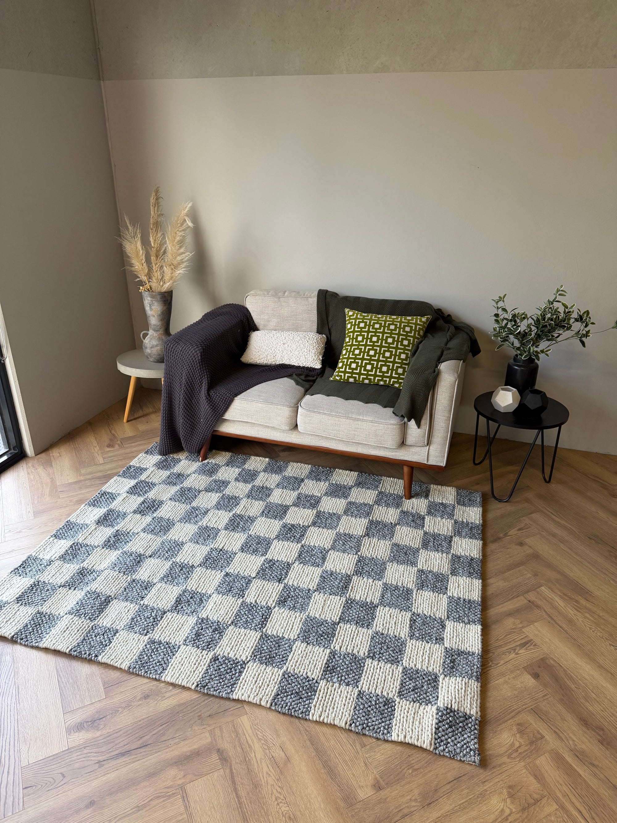 Hudson Checker Wool Blend Rug