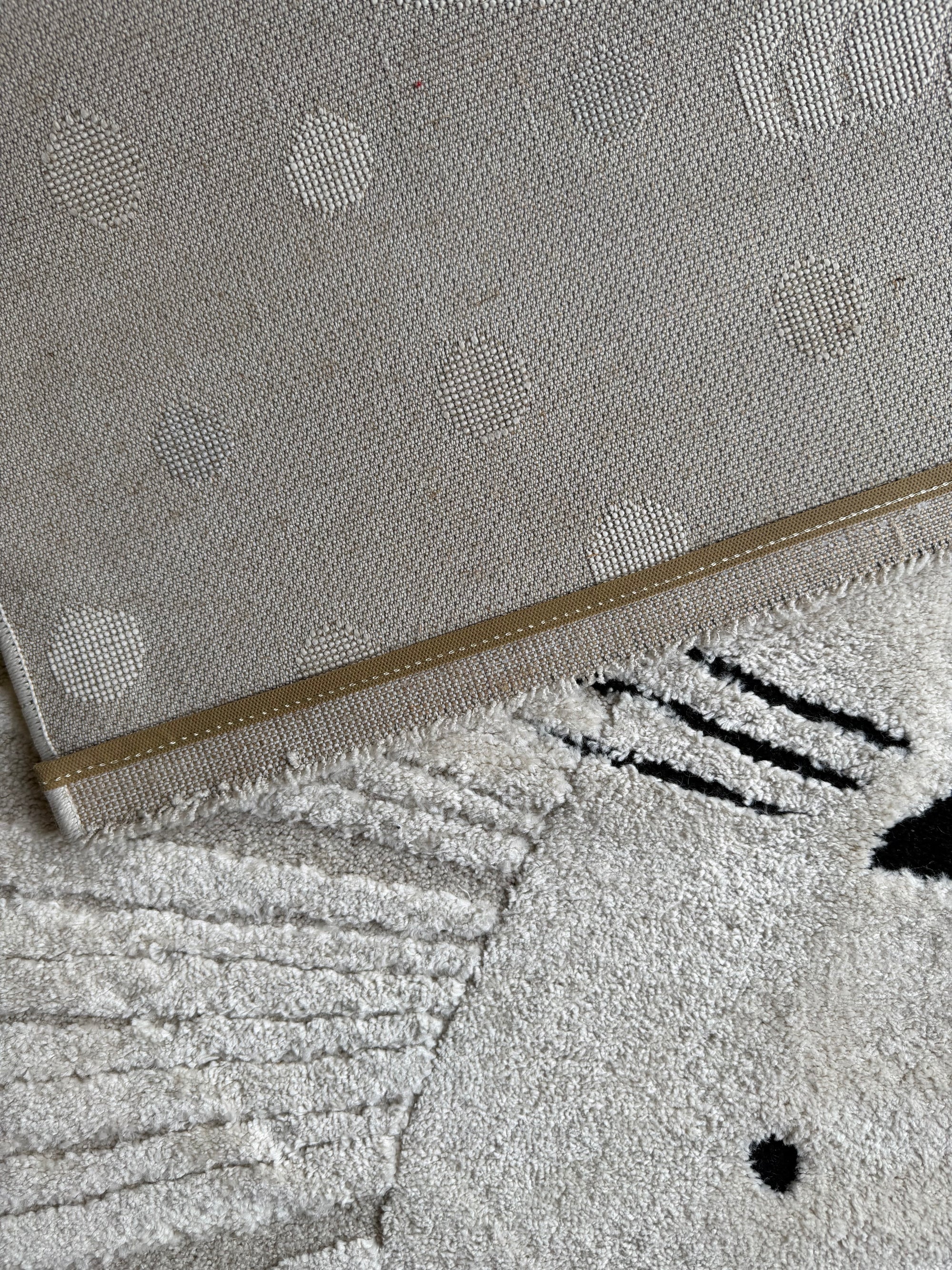 Little lion Cream Kids bedroom Rug