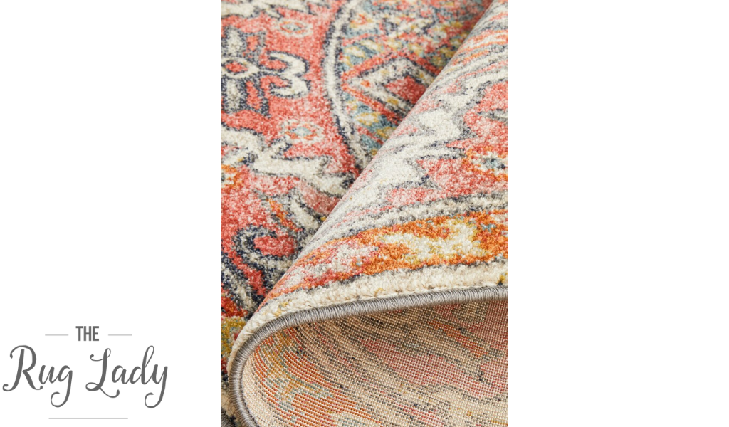 Heirloom Red Distressed Medallion Rug