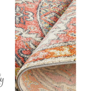 Heirloom Red Distressed Medallion Rug