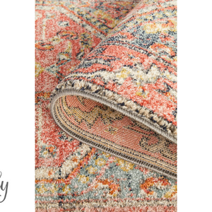 Heirloom Red Distressed Medallion Rug