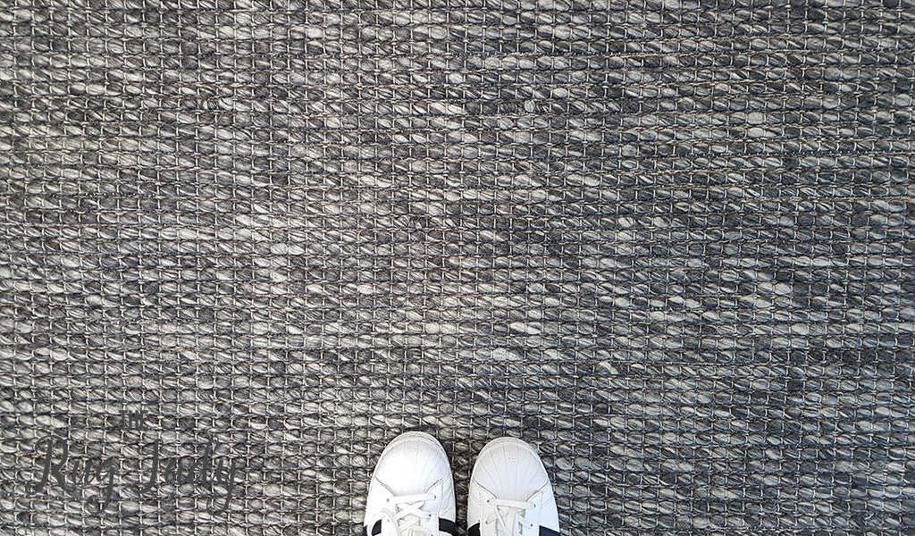 Essence Scandinavian Dark Grey Felted Wool Rug