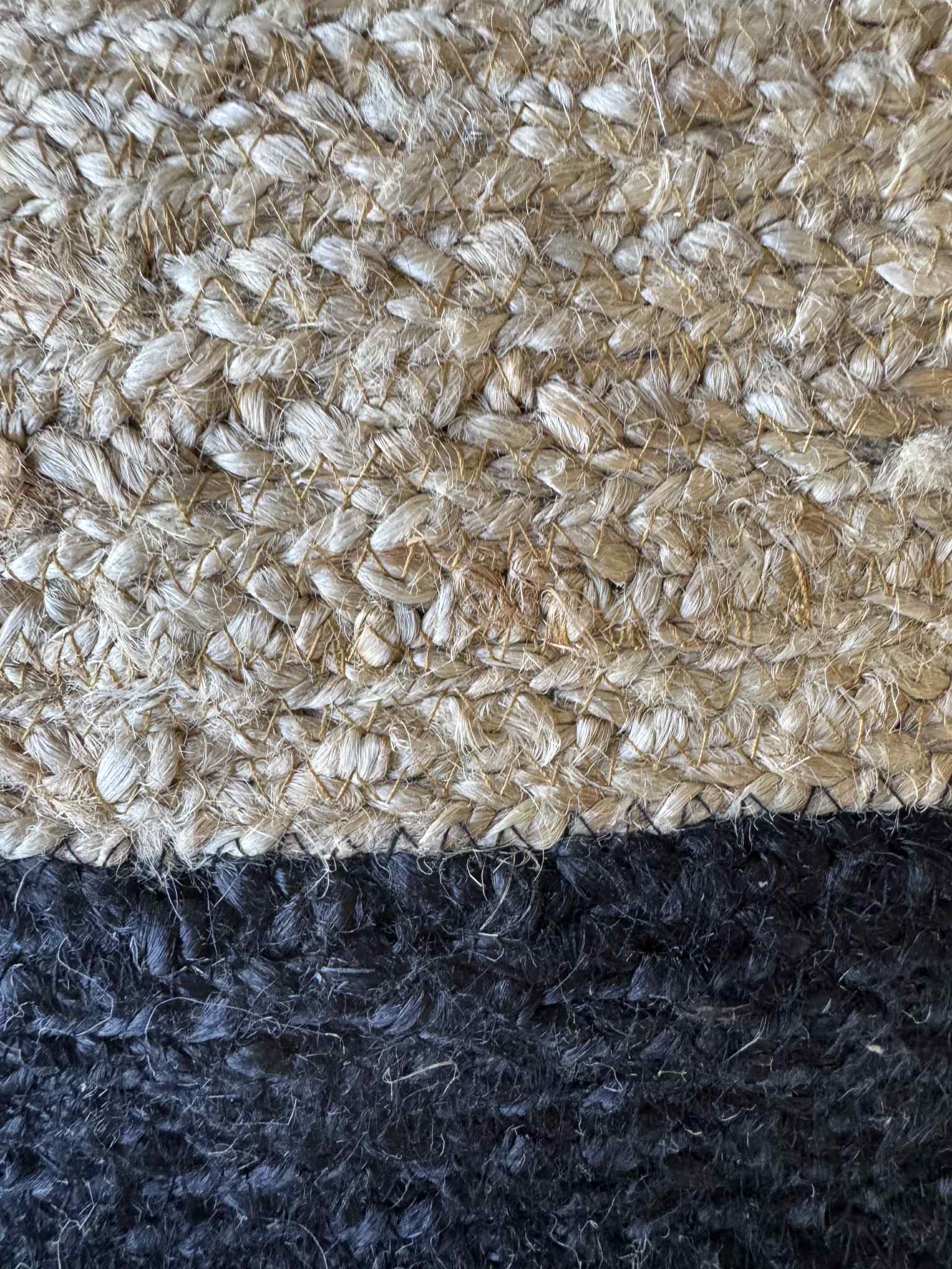 Jute Black circle 130cm