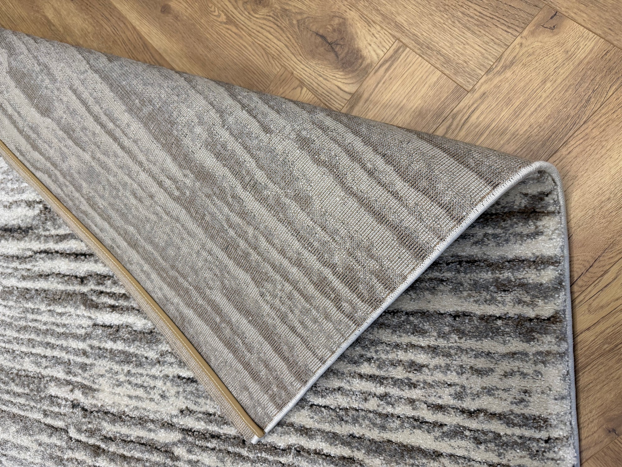 Crete Driftwood Ivory Grey lines Rug