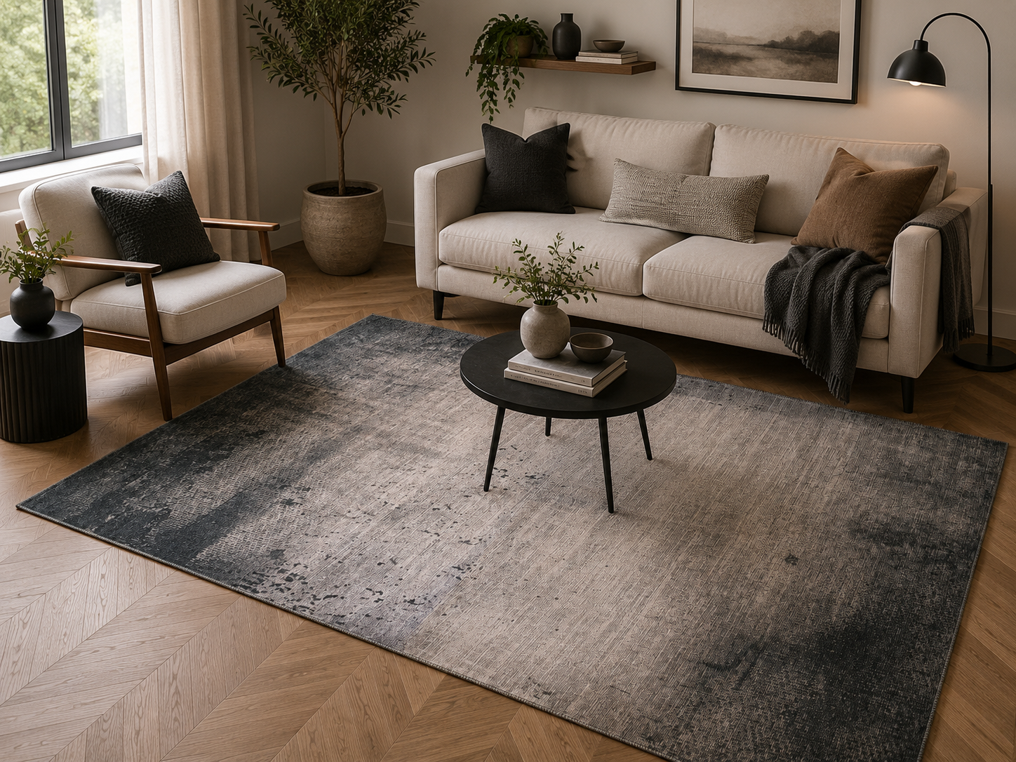 Cozy Vintage Fade Machine Washable Rug 160×230cm