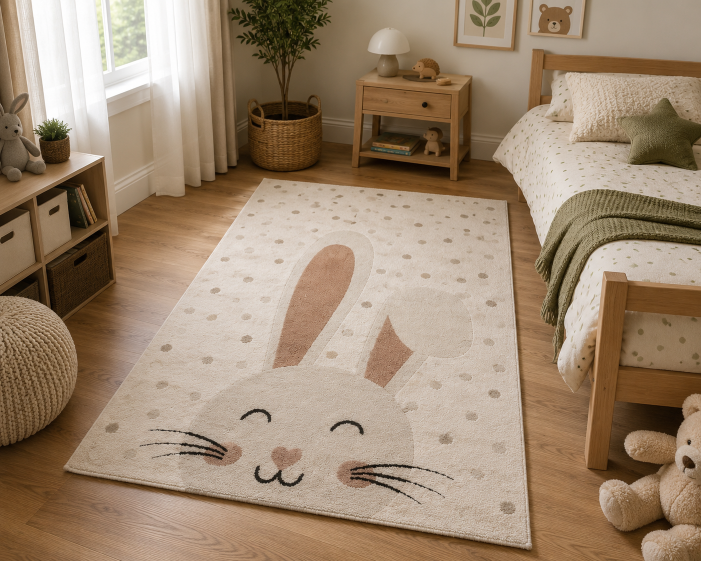 Bunny Hugs bedroom Kids Rug