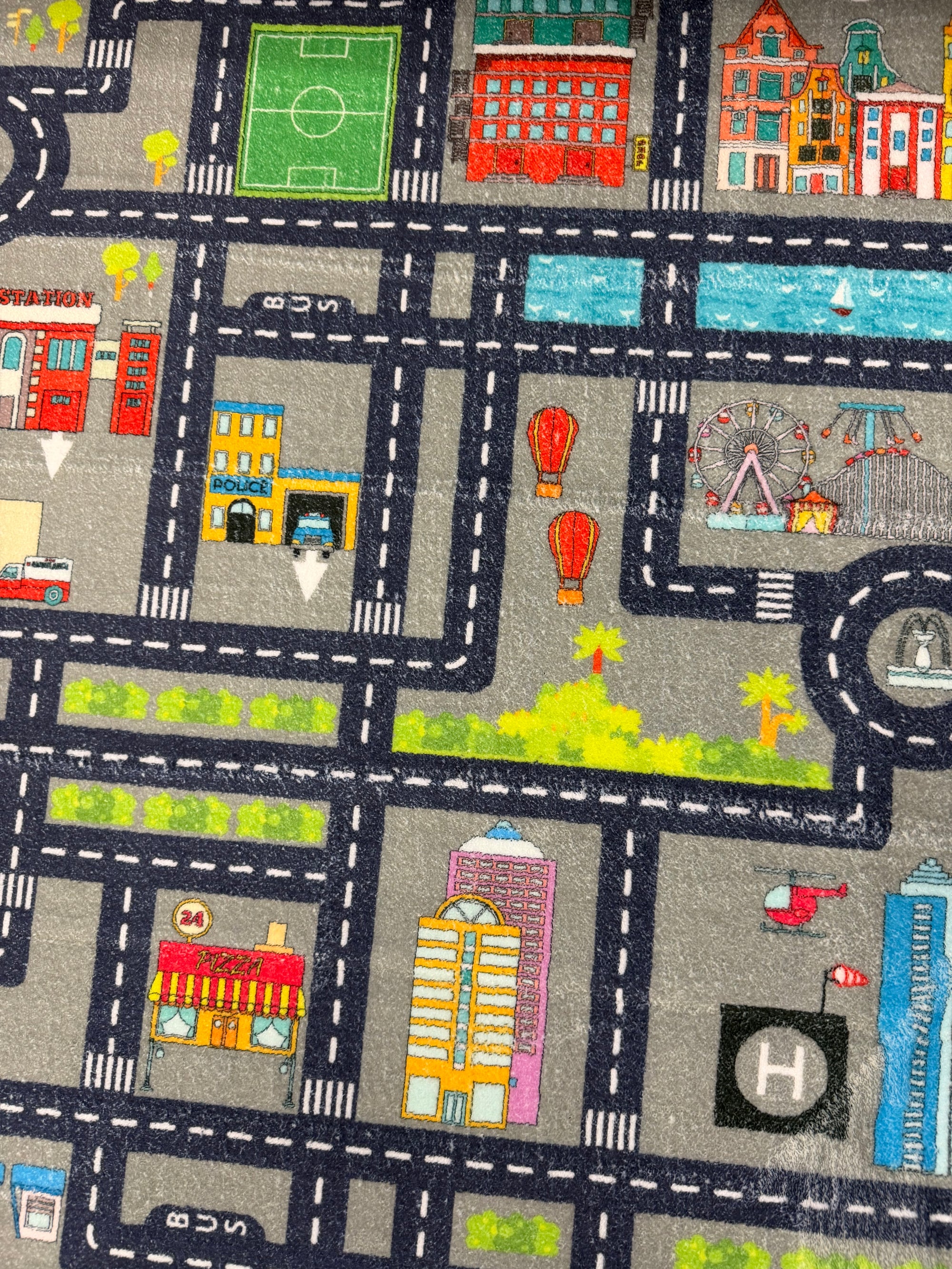 Kids City Adventure Road Map Rug 100x150cm