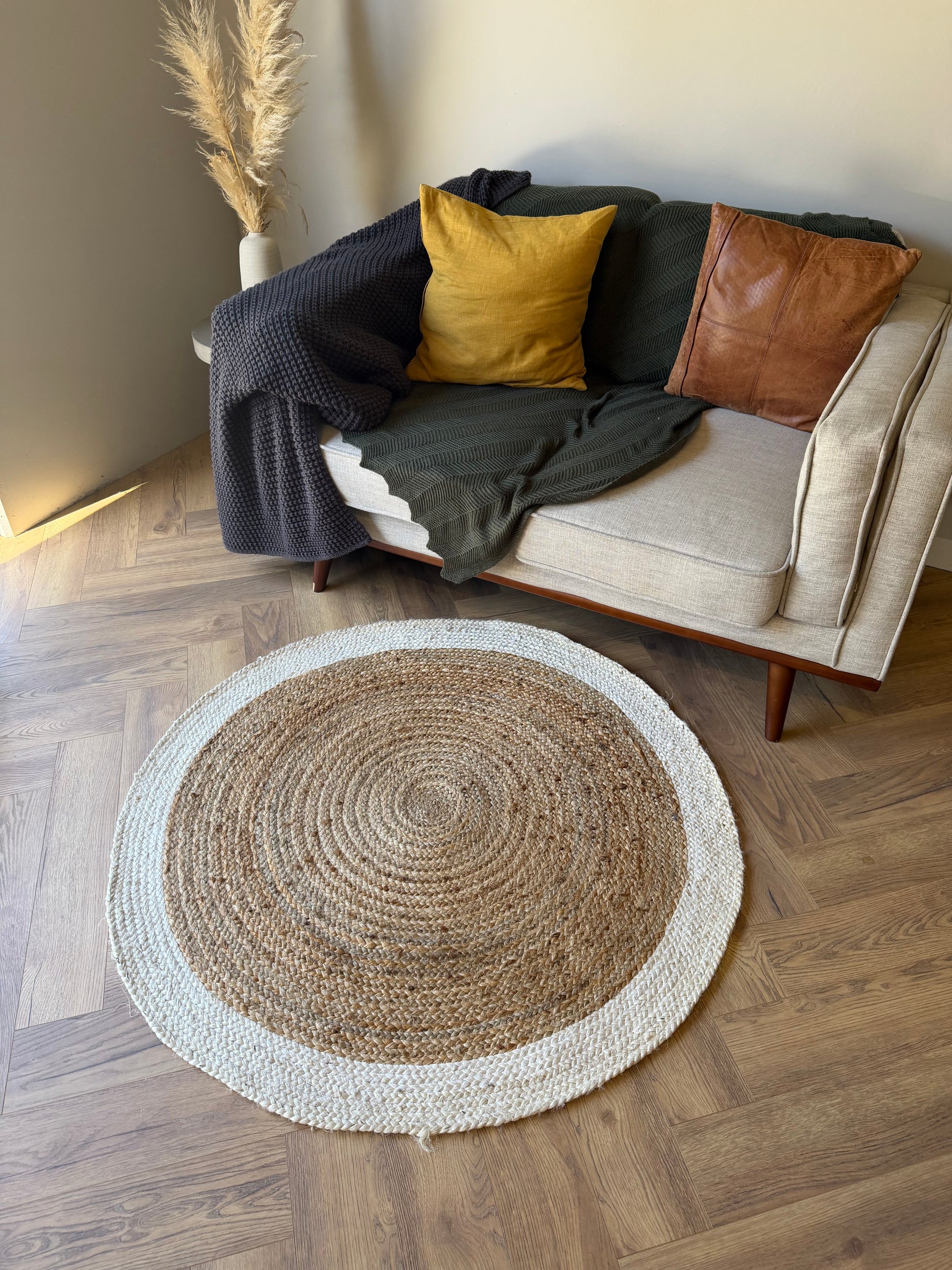 Jute White circle 130cm
