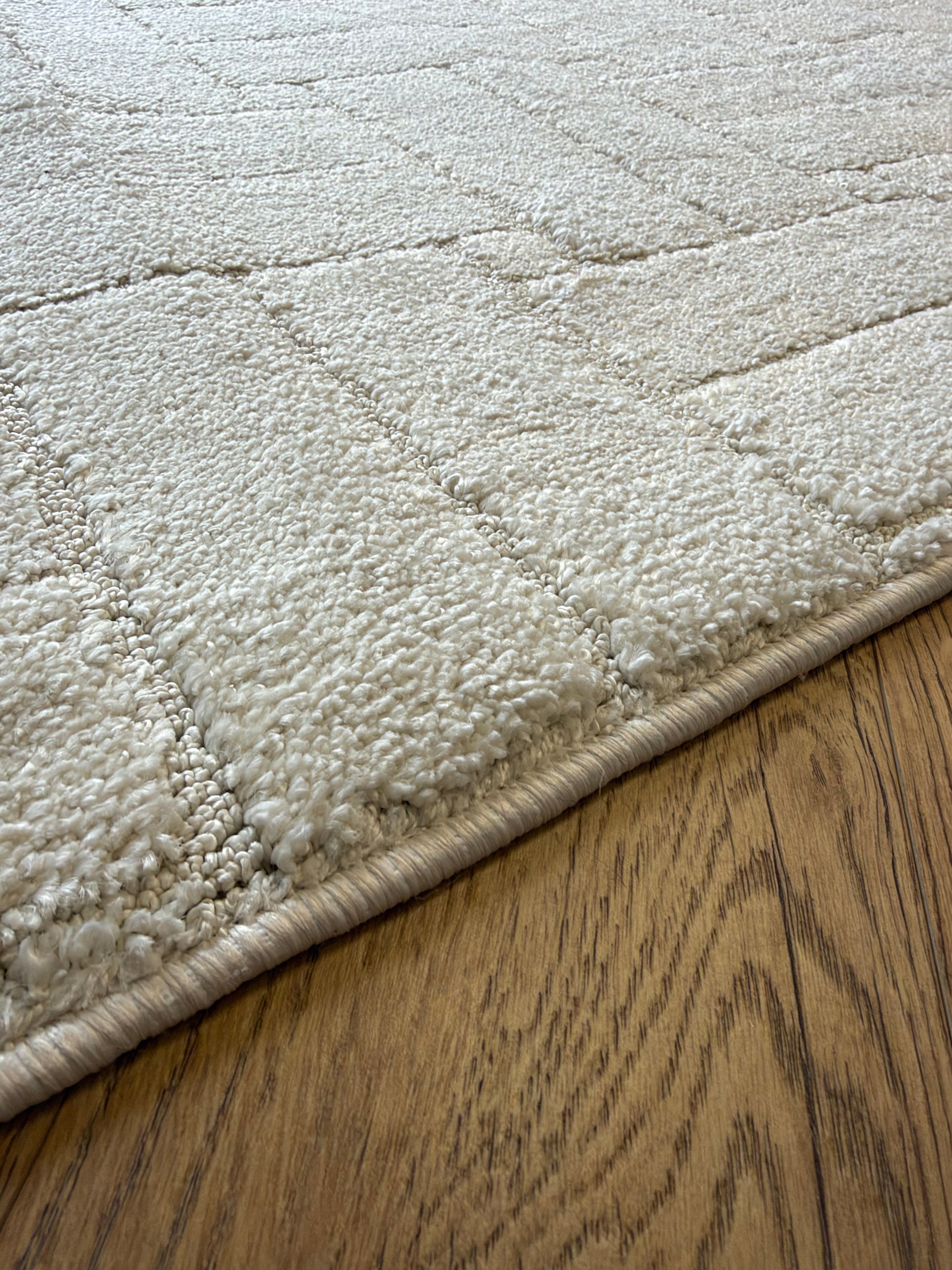 Moopy Ivory Basketweave Textured Runner