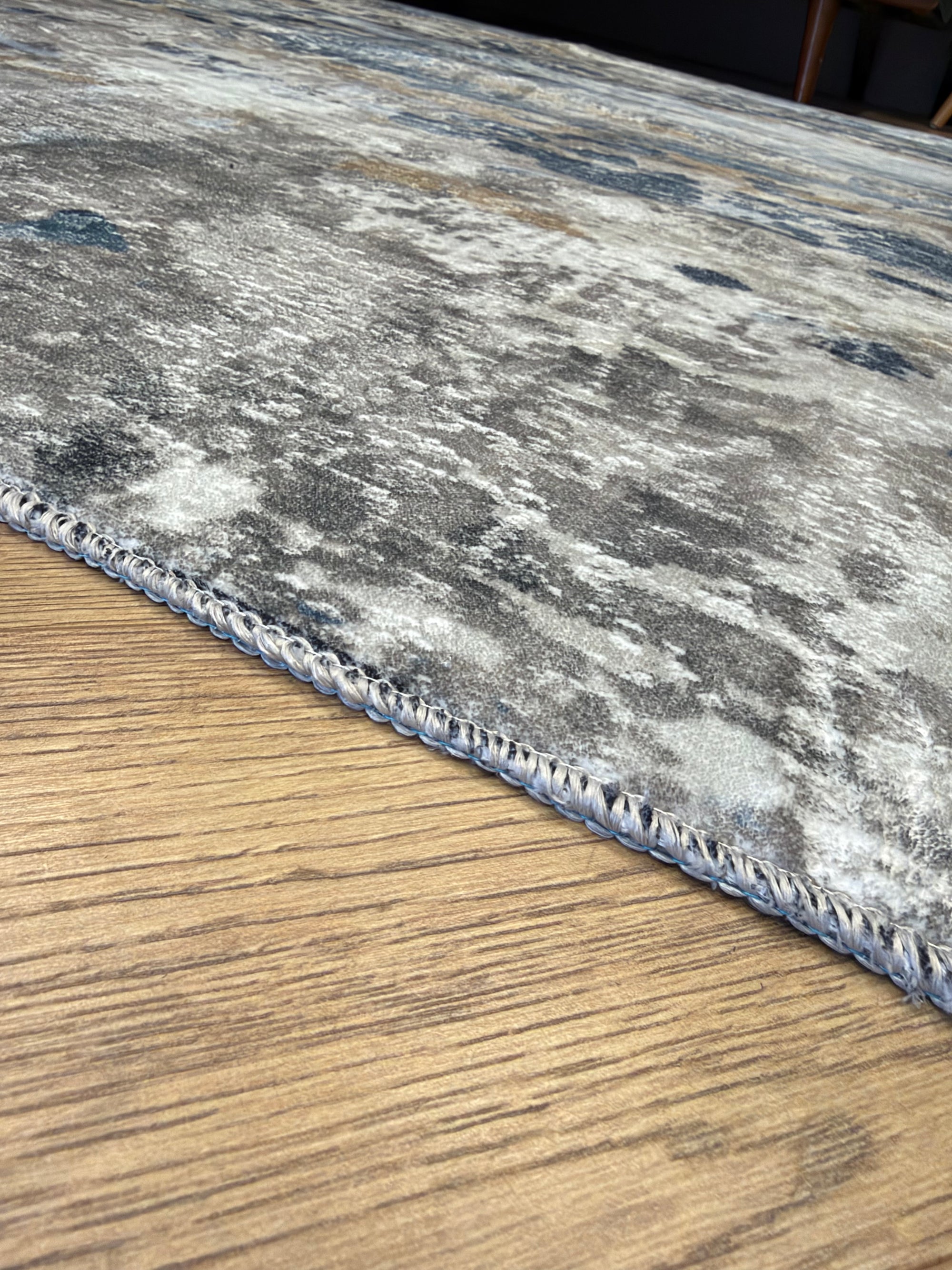 Spring Machine Washable Blue Beige Abstract Rug 180x270cm