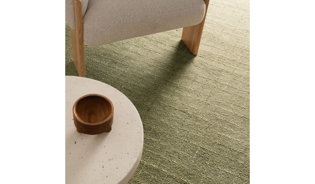 Abbie Green Checkered Woven Wool Rug