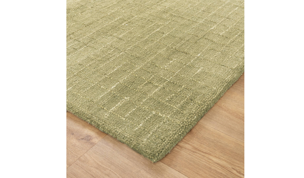 Abbie Green Checkered Woven Wool Rug
