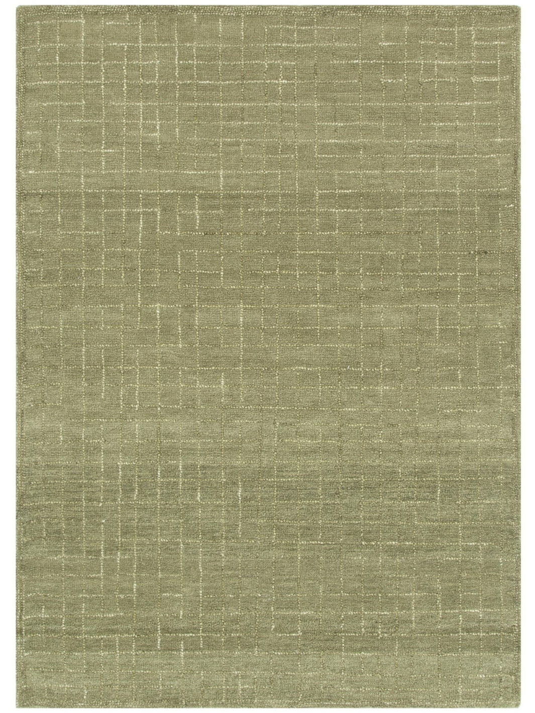 Abbie Green Checkered Woven Wool Rug