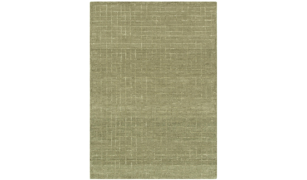 Abbie Green Checkered Woven Wool Rug