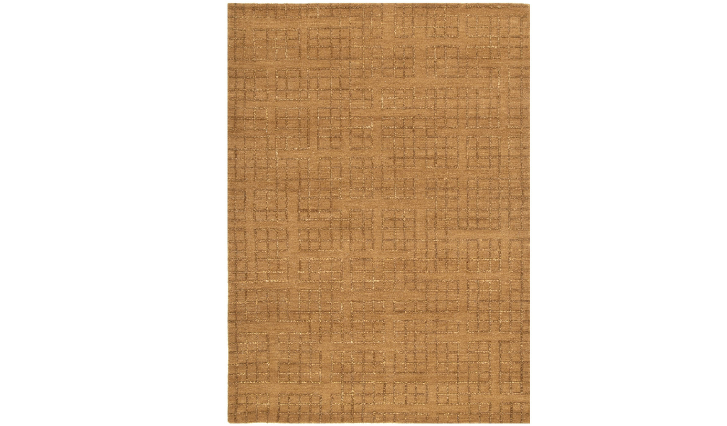 Abbie Warm Brown Checkered Woven Wool Rug